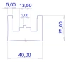40 × 25 × 40 mm, TPE 65, black