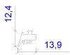 13.91 × 12.4 mm, PVC 61, black