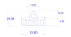 33 x 21 mm, Support profile, TPE 65, white