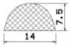 50550/EPDM65 D-profile