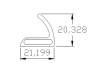 21.5 × 20.5 mm, TPE 65, black