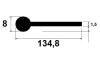 134.8 × 8/1.5 mm EPDM70-black-P-Profile