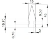 45 x 15 mm, PVC 65, black