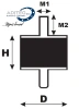 20×15 mm / A M5×10 / Type 1 - Silentblock 