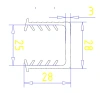 28 x 28 mm, PVC 65, black