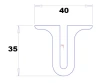 40/5×35 mm, PVC65, black, as per the drawing