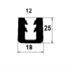 25 × 18 mm, PVC 65, black, Profile U