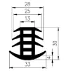 33 x 38 x 28 mm EPDM70 - joint cover