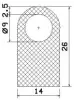 50370/EPDM65 D-profile