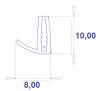 10 x 8 x 547 mm, PVC 70+85, white