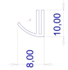 10 x 8 mm, PVC65, white